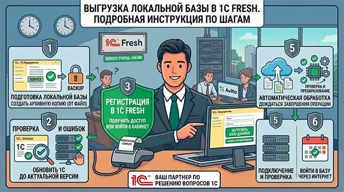 Выгрузка локальной базы в 1С Fresh. Подробная инструкция по шагам Выгрузка локальной базы в 1С Fresh. Подробная инструкция по шагам