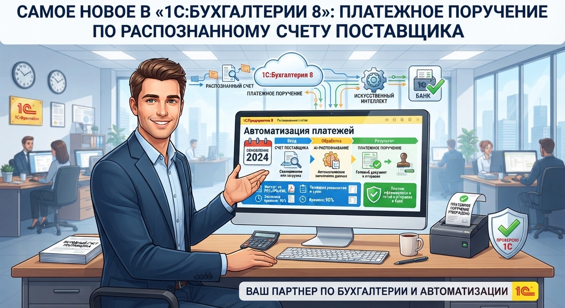 Самое новое в «1С:Бухгалтерии 8»: платежное поручение по распознанному счету поставщика Самое новое в «1С:Бухгалтерии 8»: платежное поручение по распознанному счету поставщика