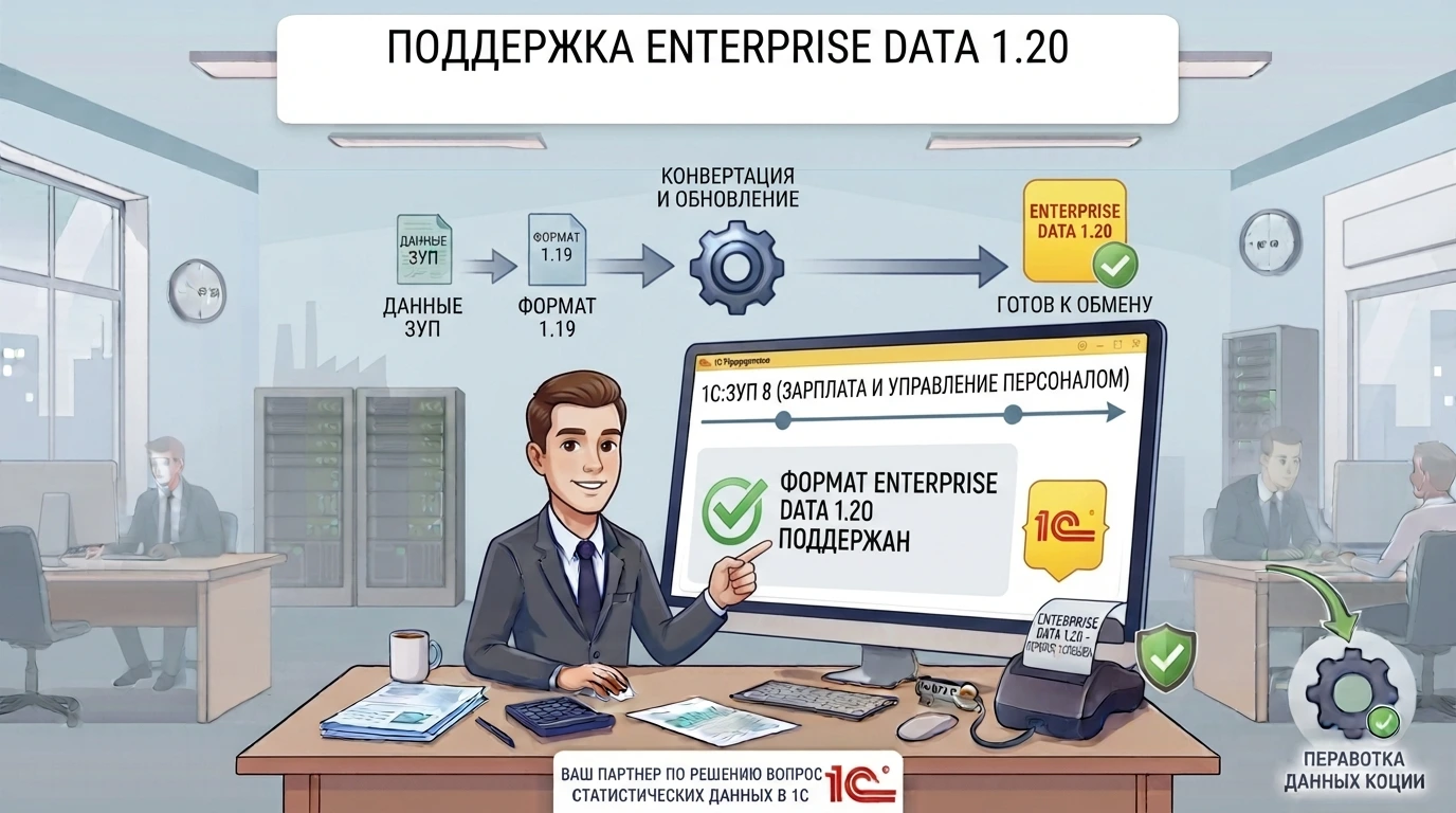 Поддержка формата обмена Enterprise Data 1.20 в новых версиях «1С:Зарплата и управление персоналом» Поддержка формата обмена Enterprise Data 1.20 в новых версиях «1С:Зарплата и управление персоналом»